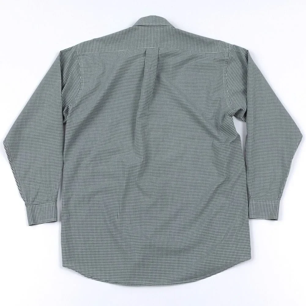 Vtg Polo Ralph Lauren Shirt Mens XL‎ Green Plaid Gingham Check Button Down EUC